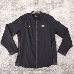 Mizzou Tigers Nike Windbreaker Men's Medium Black Track Full Zip Jacket Side Zip